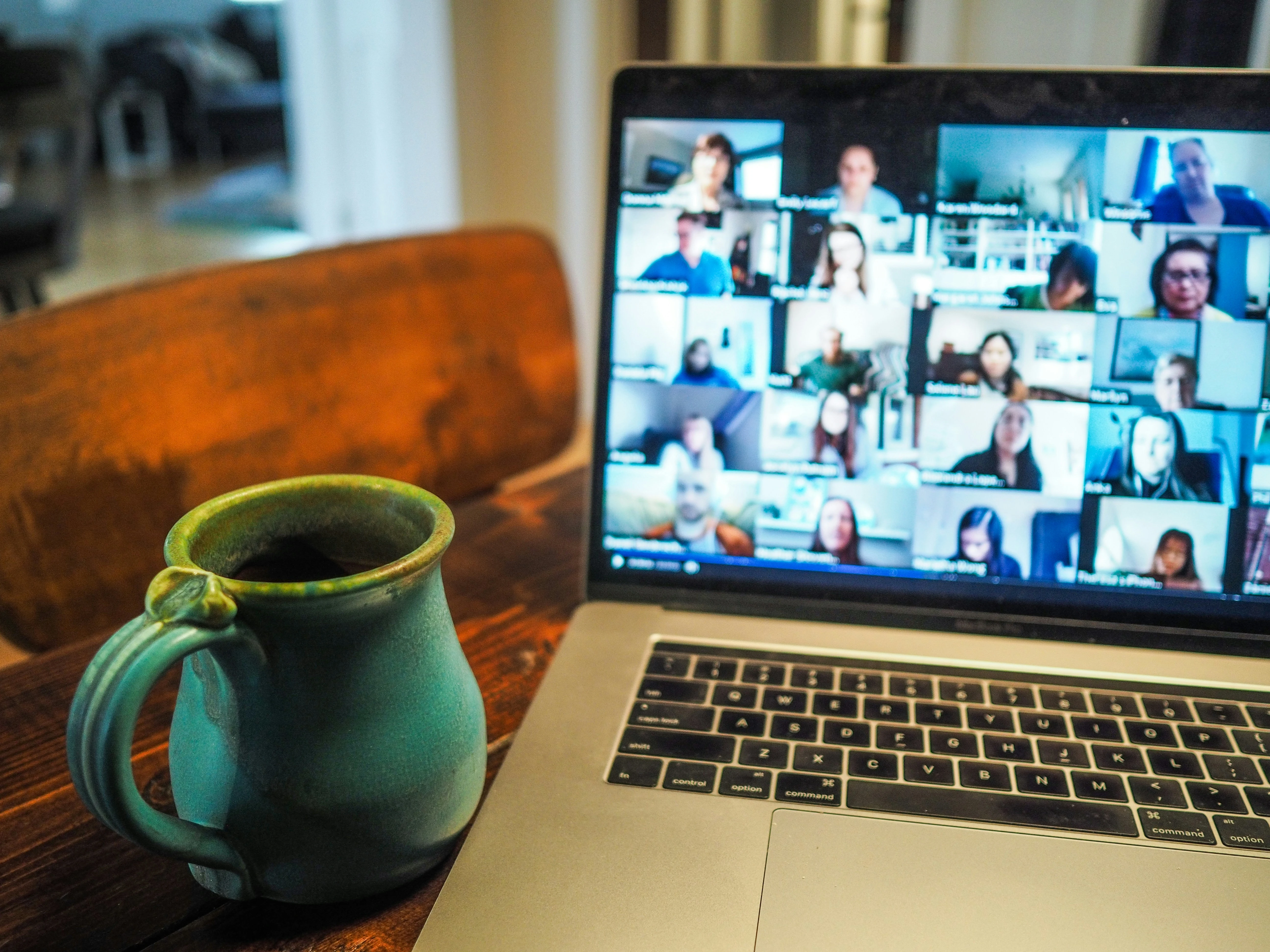 A speaker presenting during an online learning session